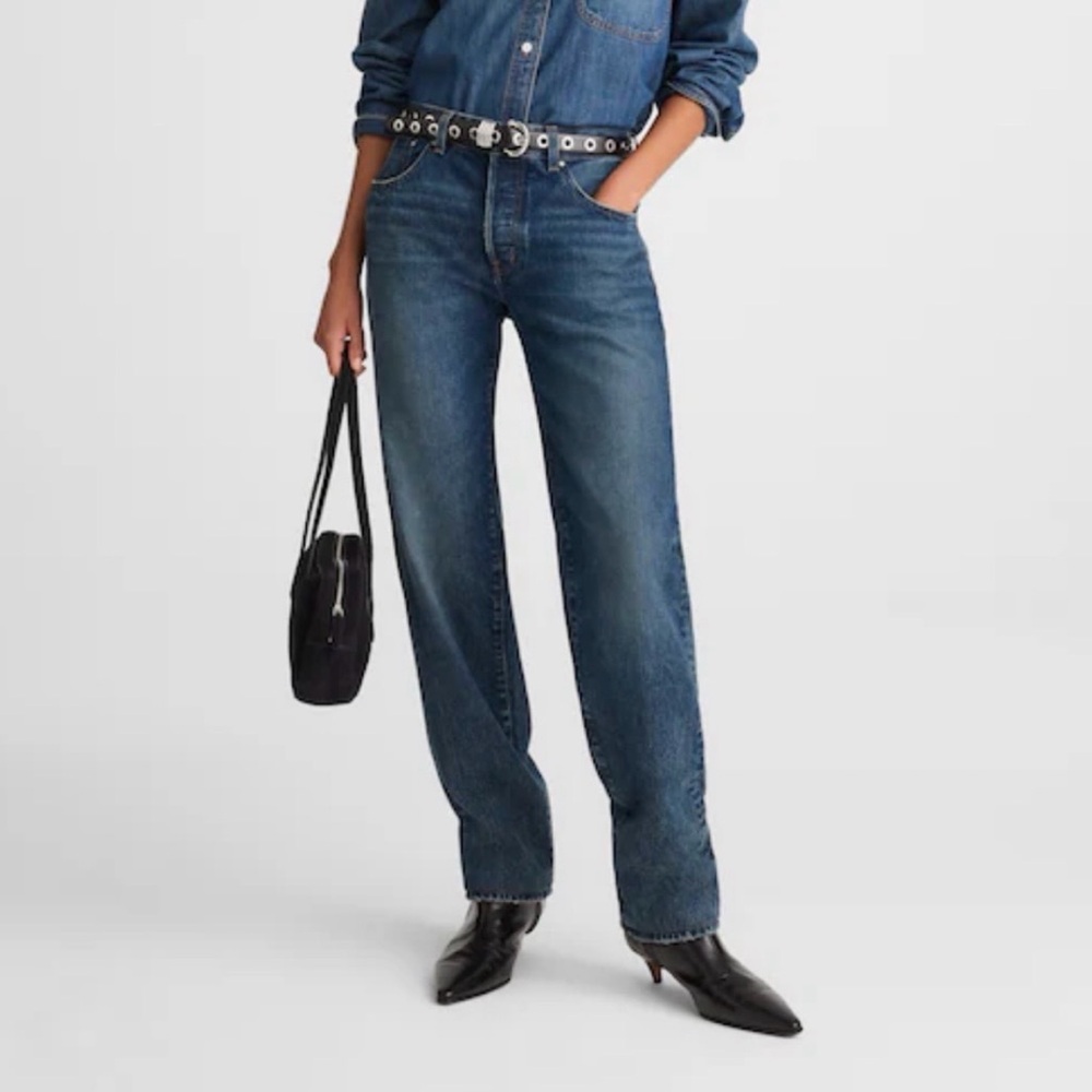 Madewell Dean Easy Straight Jeans Greendale Wash Rigid